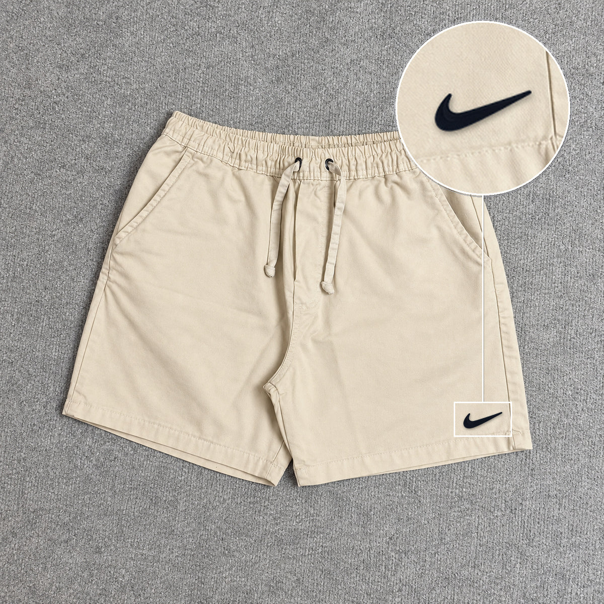 SHORT SARJA MAURICINHO AREIA com patch Nike Facao Sp Preto