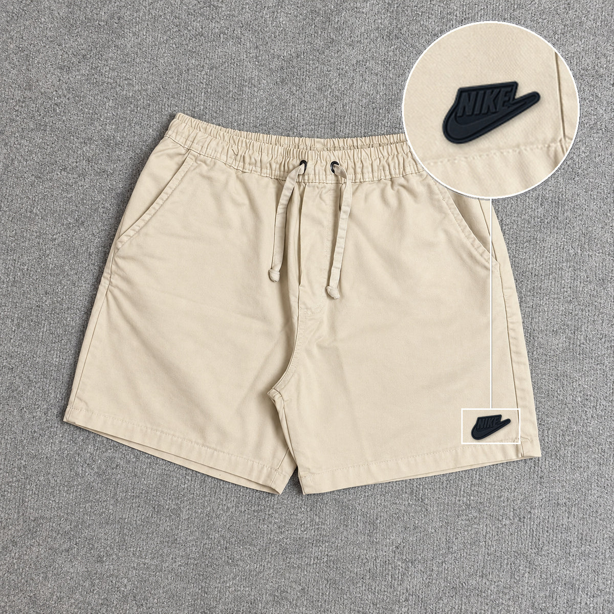 SHORT SARJA MAURICINHO AREIA com patch Nike Preto