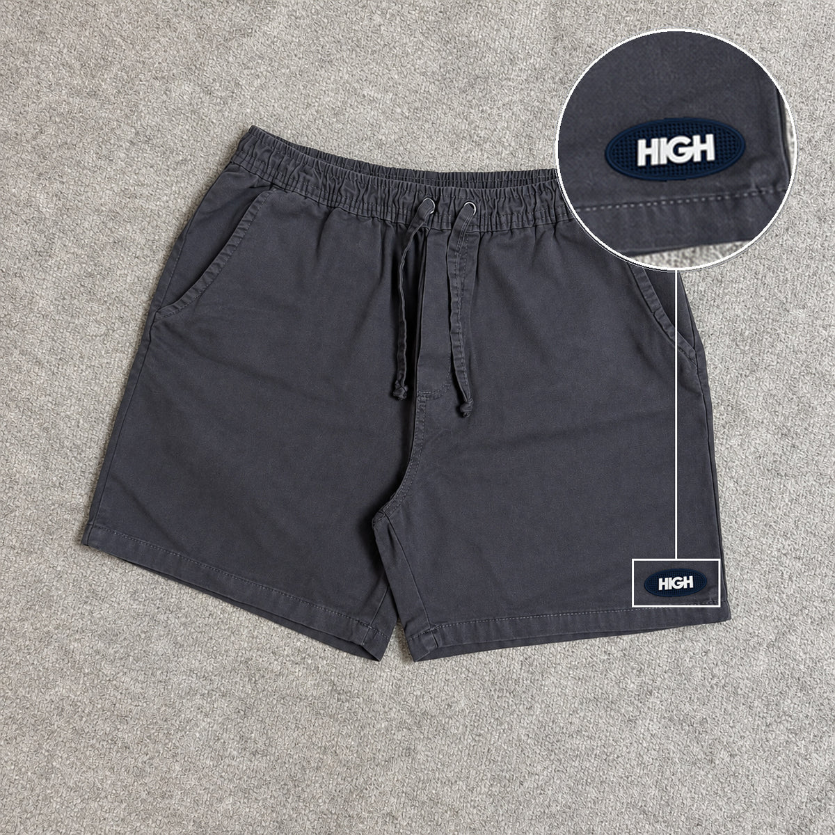 SHORT SARJA MAURICINHO CINZA CHUMBO com patch High Oval