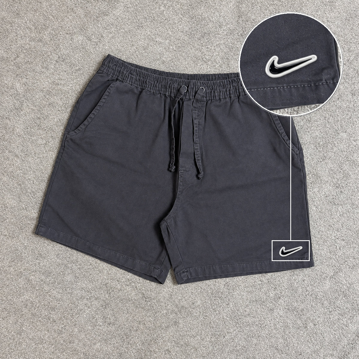 SHORT SARJA MAURICINHO CINZA CHUMBO com patch Nike Rs P B