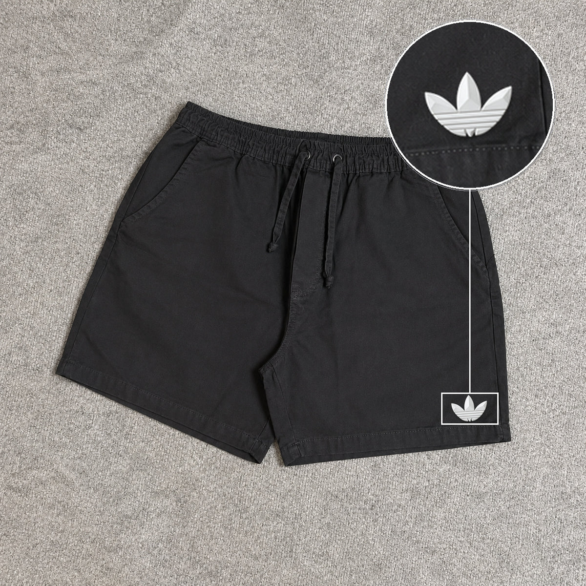 SHORT SARJA MAURICINHO PRETO com patch Adidas Branco