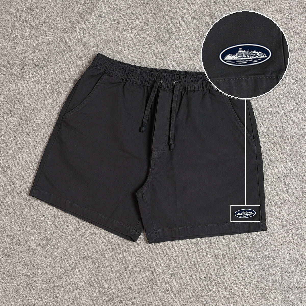 SHORT SARJA MAURICINHO PRETO com patch Cortez Prisao