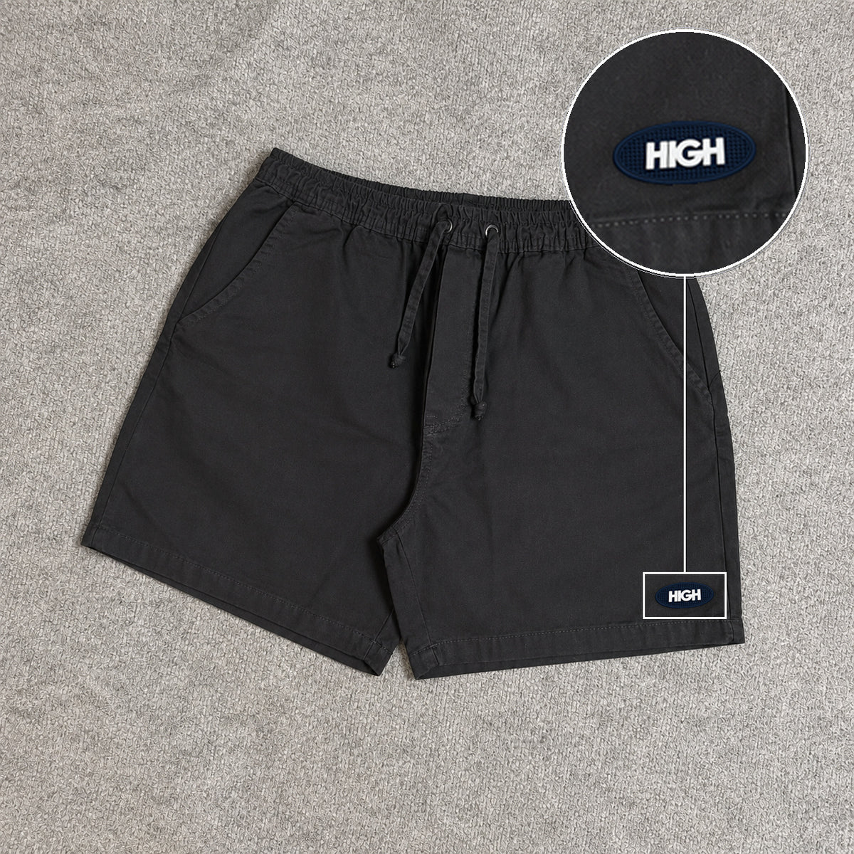 SHORT SARJA MAURICINHO PRETO com patch High Oval