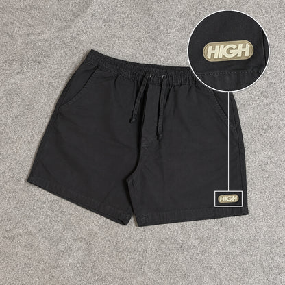 SHORT SARJA MAURICINHO PRETO com patch High Resina Oval Bege