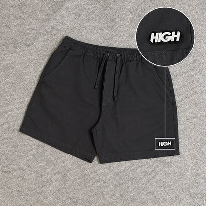 SHORT SARJA MAURICINHO PRETO com patch High Resina Oval Preta
