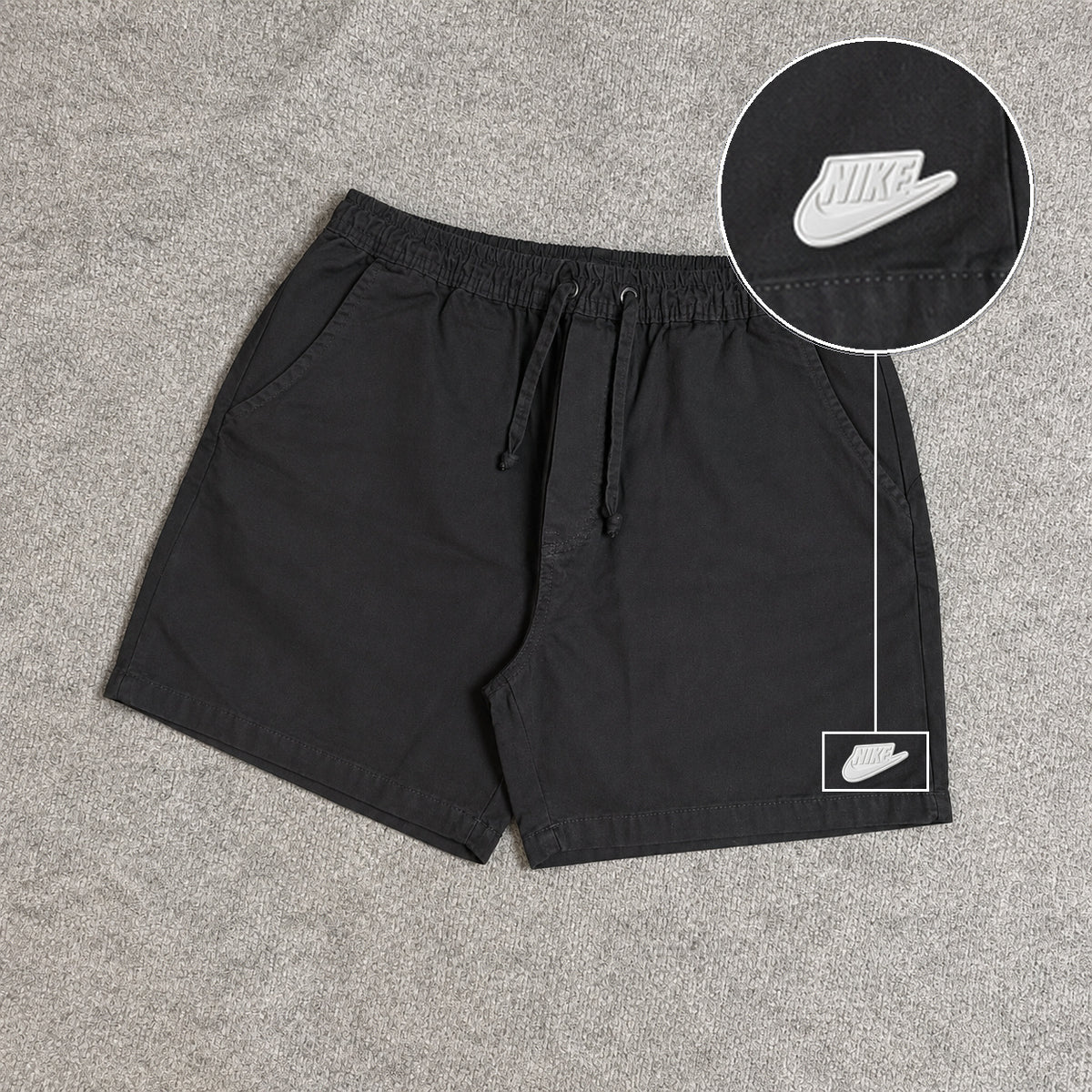 SHORT SARJA MAURICINHO PRETO com patch Nike Branco