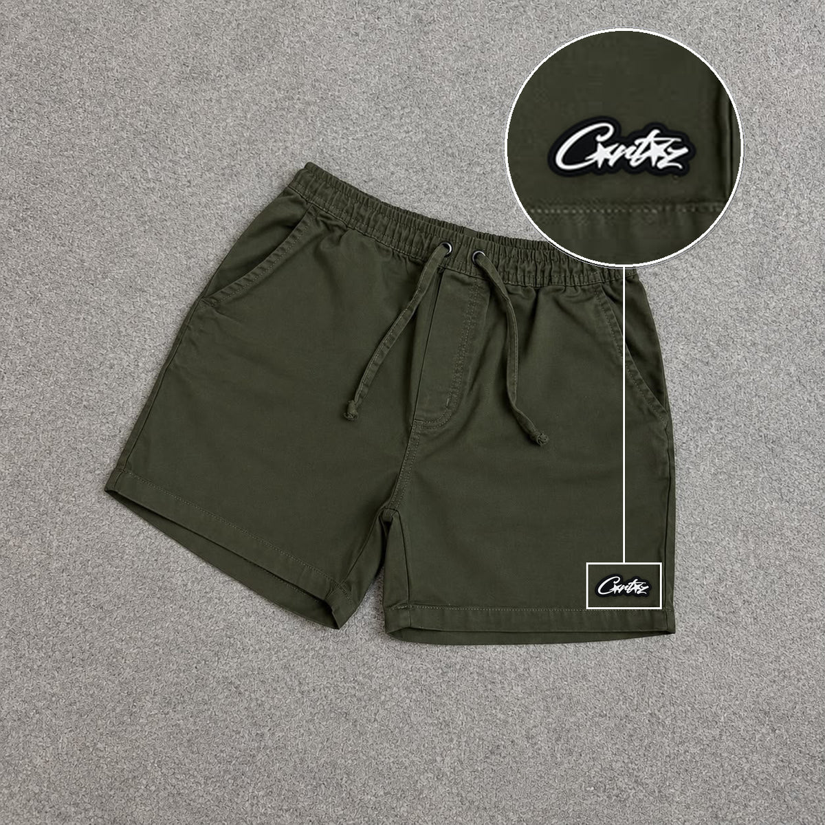 SHORT SARJA MAURICINHO VERDE MILITAR com patch Cortez Escrito