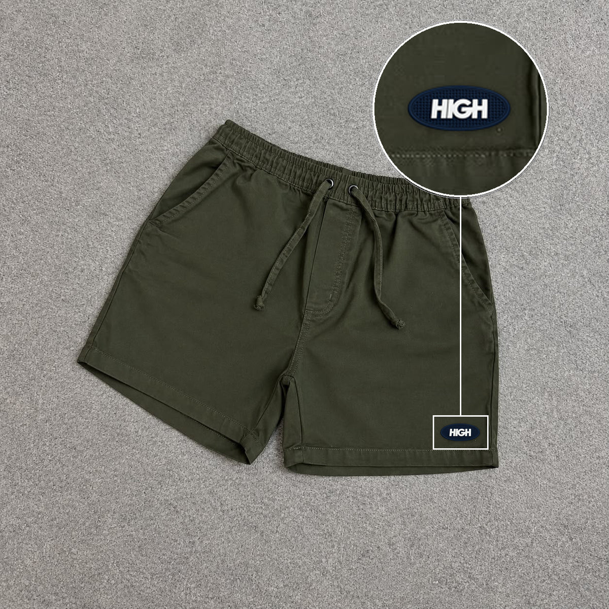 SHORT SARJA MAURICINHO VERDE MILITAR com patch High Oval