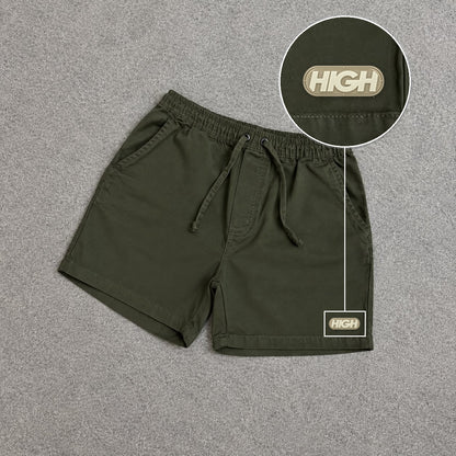SHORT SARJA MAURICINHO VERDE MILITAR com patch High Resina Oval Bege