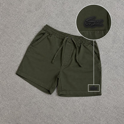 SHORT SARJA MAURICINHO VERDE MILITAR com patch Lacoste Sp Preto