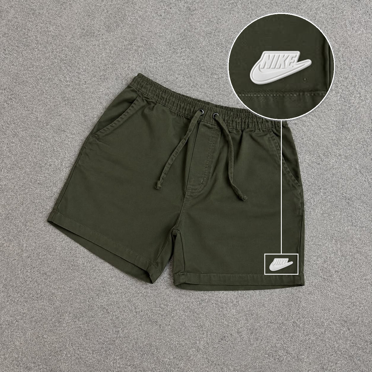 SHORT SARJA MAURICINHO VERDE MILITAR com patch Nike Branco