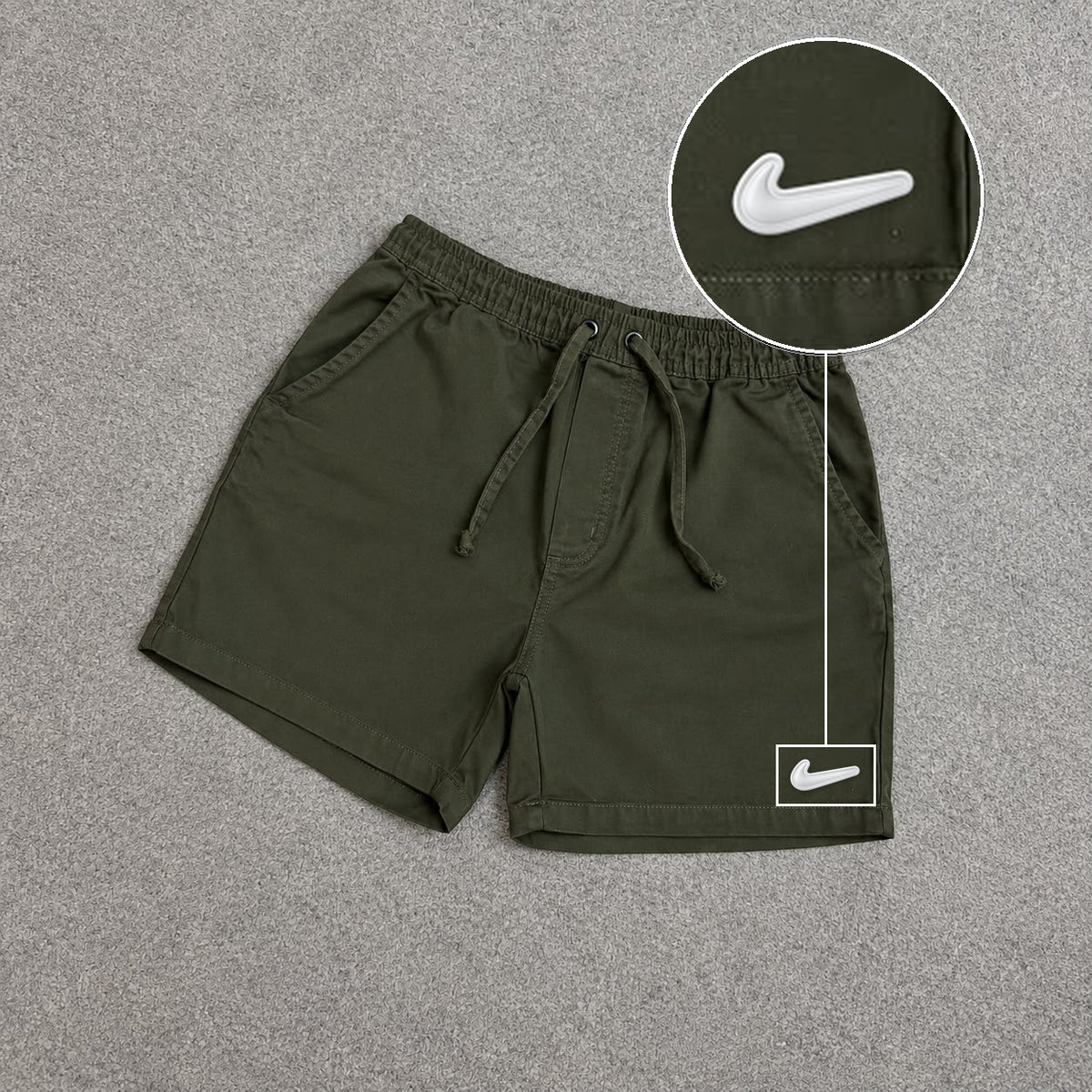 SHORT SARJA MAURICINHO VERDE MILITAR com patch Nike Facao Sp Branca