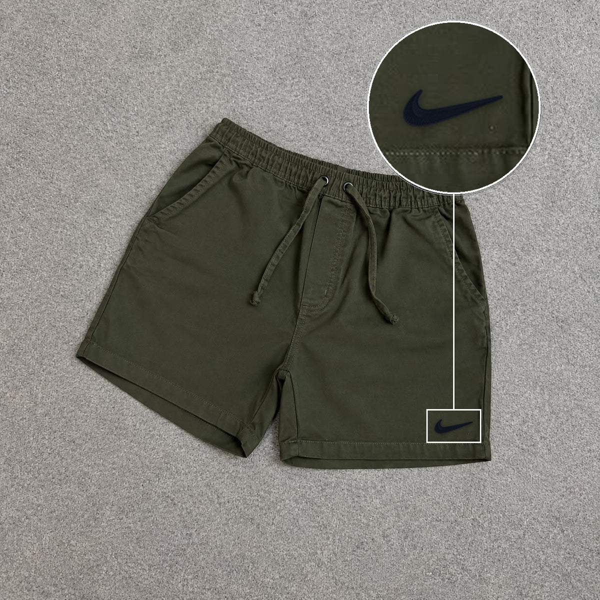 SHORT SARJA MAURICINHO VERDE MILITAR com patch Nike Facao Sp Preto