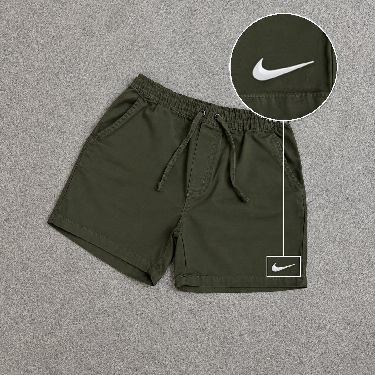 SHORT SARJA MAURICINHO VERDE MILITAR com patch Nike Swoosh Branco